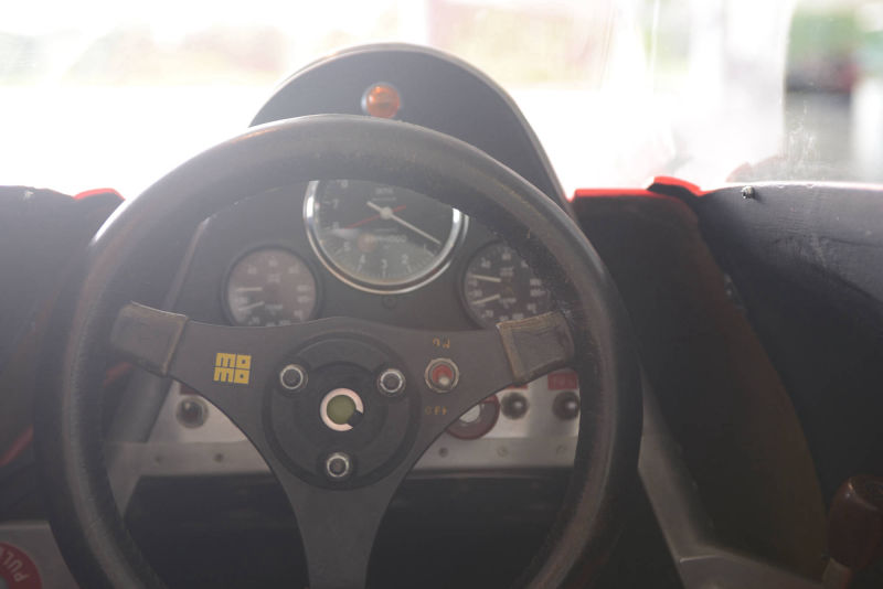Production photo of cockpit of James Hunt's Champoinship winning McLaren - Future Farm Productions